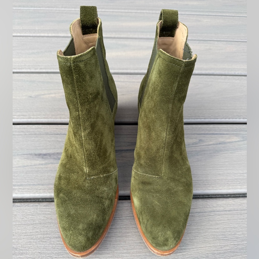 Rag & Bone Olive Suede Chelsea Ankle Boots - Size 37.5/7.5 M